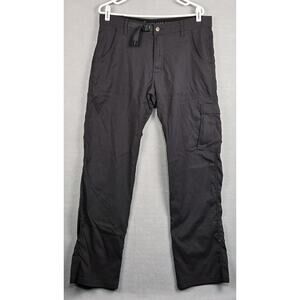 Prana Pants Mens 33x33 Gray Stretch Zion Pant Cargo Hiking Outdoor Belted